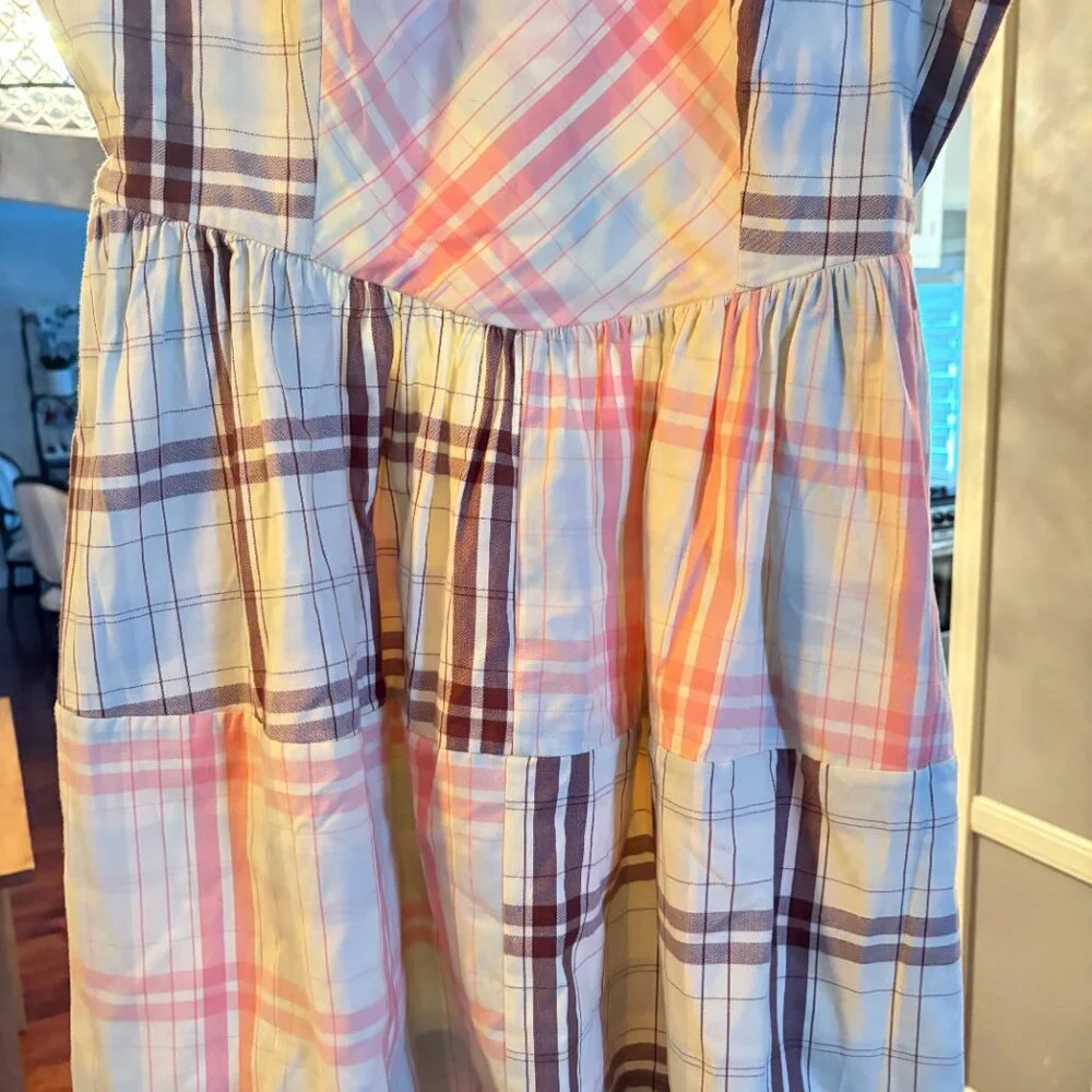 NWT Anthropologie LyreBird Sleeveless Plaid Nap Mini Dress. Size L - Picture 7 of 13